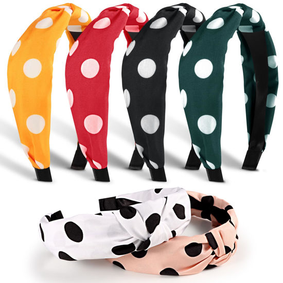 Picture of DiyJibb Headbands for Women Girls - 6PCS Stylish Top Knotted Headbands - Knotted Headband For Women - Head Bands Wide Hairband Hair Accessories