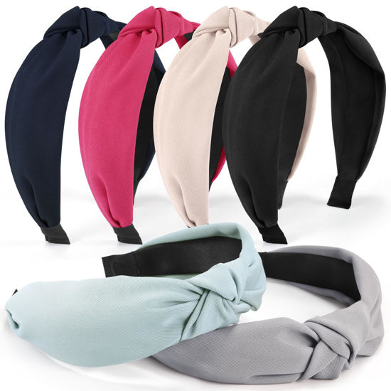 Picture of DiyJibb Headbands for Women Girls - 6PCS Stylish Top Knotted Headbands - Knotted Headband For Women - Head Bands Wide Hairband Hair Accessories