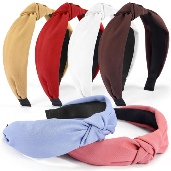 Picture of DiyJibb Headbands for Women Girls - 6PCS Stylish Top Knotted Headbands - Knotted Headband For Women - Head Bands Wide Hairband Hair Accessories