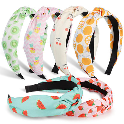 Picture of DiyJibb Headbands for Women Girls - 6PCS Stylish Top Knotted Headbands - Knotted Headband For Women - Head Bands Wide Hairband Hair Accessories