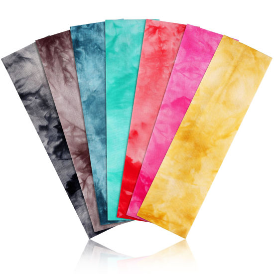 Picture of Headbands for Women Non Slip - 7PCS Fashion Sports Hair Bands for Women's Hair, Soft Cotton Cloth Stretchy Headbands for Women for Workout Yoga Running