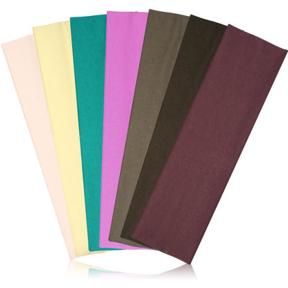 Picture of Headbands for Women Non Slip - 7PCS Fashion Sports Hair Bands for Women's Hair, Soft Cotton Cloth Stretchy Headbands for Women for Workout Yoga Running