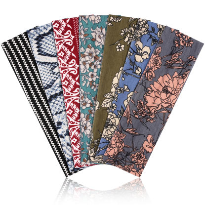Picture of Headbands for Women Non Slip - 7PCS Fashion Sports Hair Bands for Women's Hair, Soft Cotton Cloth Stretchy Headbands for Women for Workout Yoga Running