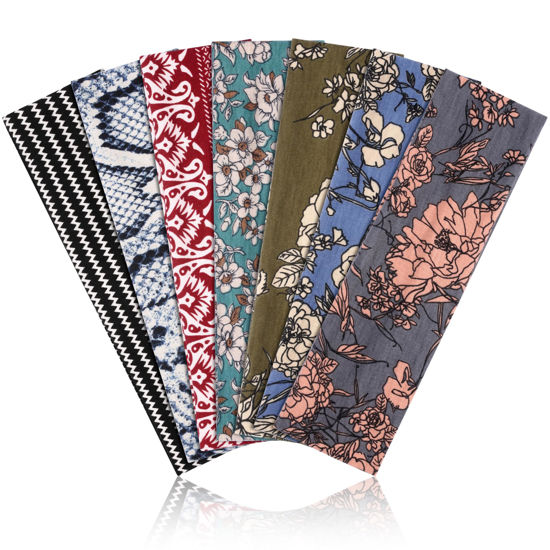Picture of Headbands for Women Non Slip - 7PCS Fashion Sports Hair Bands for Women's Hair, Soft Cotton Cloth Stretchy Headbands for Women for Workout Yoga Running