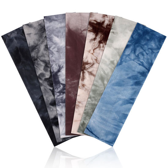 Picture of Headbands for Women Non Slip - 7PCS Fashion Sports Hair Bands for Women's Hair, Soft Cotton Cloth Stretchy Headbands for Women for Workout Yoga Running