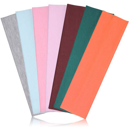 Picture of Headbands for Women Non Slip - 7PCS Fashion Sports Hair Bands for Women's Hair, Soft Cotton Cloth Stretchy Headbands for Women for Workout Yoga Running