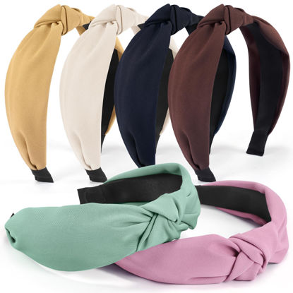 Picture of DiyJibb Headbands for Women Girls - 6PCS Stylish Top Knotted Headbands - Knotted Headband For Women - Head Bands Wide Hairband Hair Accessories