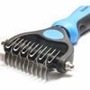 Picture of Maxpower Planet Pet Grooming Brush - Double Sided Shedding, Dematting Undercoat Rake for Dogs, Cats. Extra Wide Dog Grooming Brush, Dog Brush for Shedding, Cat Brush, Reduce Shedding by 95% (Blue, S)