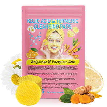 Picture of Generic 40pcs Turmeric Cleansing Pads - Turmeric Face Pads for Dark Spots - Turmeric Pads Infused Foaming Exfoliating Pads - Remove Excess Keratin - Vitamin C - Gentle & Non-Irritating for Face Body