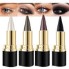 Picture of Kaely 4Pcs Black Brown Silver Gray Gel Eyeliner Pencil Set,Eye Liner Waterproof Smudge Proof,Cat Eye Makeup Stencil,Eye Black Smokey Eyeshadow Palette Stick,Goth Halloween Makeup,lapiz de ojos