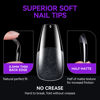 Picture of Gelike ec Medium Coffin Nail Tips: 240PCS Soft Gel Tips for Nail Extensions Coffin Shaped Full Cover Gel X Nail Tips Pre Etched - PMMA Resin Clear False Nails Press on Nails 10 Sizes, MEDIUM COFFIN