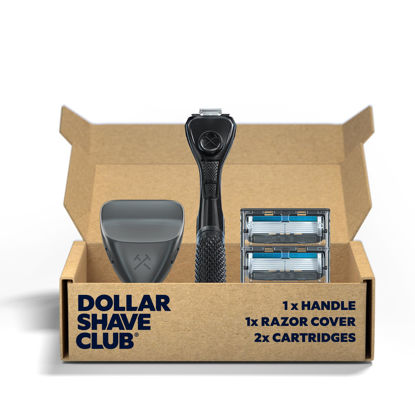 Picture of Dollar Shave Club, Value Shave Set, Two 6 Blade Razor Blade Refills, Handle and Razor Cover