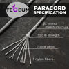 Picture of TECEUM Paracord Type III 550 Silver Grey - 50 ft - 4mm - Tactical Rope MIL-SPEC - Outdoor para Cord - Camping Hiking Fishing Gear - EDC Parachute Cord - Strong Survival Rope 002