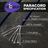 Picture of TECEUM Paracord Type III 550 Royal Blue - 100 ft - 4mm - Tactical Rope MIL-SPEC - Outdoor para Cord - Camping Hiking Fishing Gear - EDC Parachute Cord -Strong Survival Rope 376
