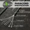 Picture of TECEUM Paracord Type III 550 Silver Grey - 100 ft - 4mm - Tactical Rope MIL-SPEC - Outdoor para Cord - Camping Hiking Fishing Gear EDC Parachute Cord Strong Survival Rope 002 Rplc
