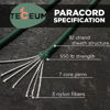 Picture of TECEUM Paracord Type III 550 Dark Emerald Green - 100 ft - 4mm - Tactical Rope MIL-SPEC - Outdoor para Cord - Camping Hiking Fishing Gear - EDC Parachute Cord -Strong Survival Rope 022