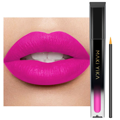 Picture of MAKI YIKA Hot Pink Lipstick for Women Color Stay Long Lasting Lipsticks, No Smudge Matte Liquid Lipstick Transferproof Cruelty-Free Lip Color | PINK SOUL