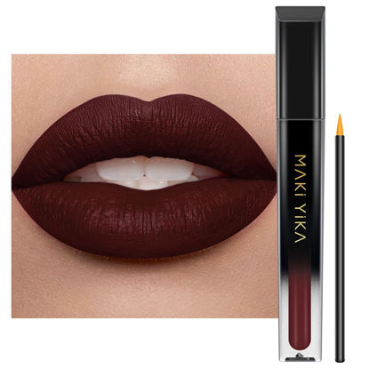 Picture of MAKI YIKA Dark Brown Lipstick for Women Color Stay Long Lasting Lipsticks, No Smudge Matte Liquid Lipstick Transferproof Chocolate Lip Stick | Chocolate Delight