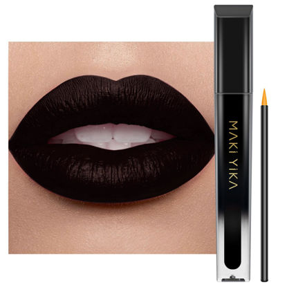 Picture of MAKI YIKA Black Lipstick for Women Color Stay Long Lasting Lipsticks, No Smudge Matte Liquid Lipstick Transferproof Cruelty-Free Lip Color, WITCH GIRL