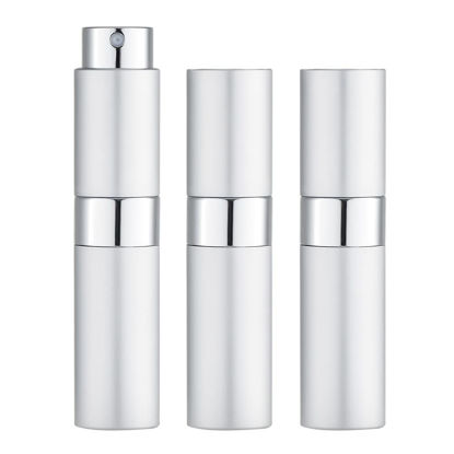 Picture of LISAPACK 8ML Atomizer Perfume Spray Bottle for Travel (3 PCS) Empty Cologne Dispenser, Portable Sprayer (Silver)