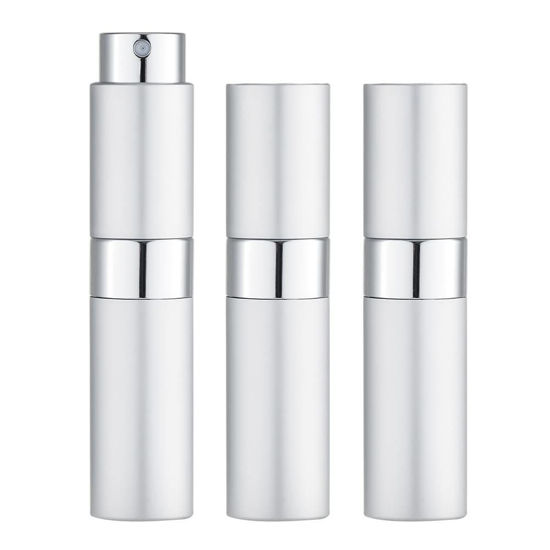 Picture of LISAPACK 8ML Atomizer Perfume Spray Bottle for Travel (3 PCS) Empty Cologne Dispenser, Portable Sprayer (Silver)