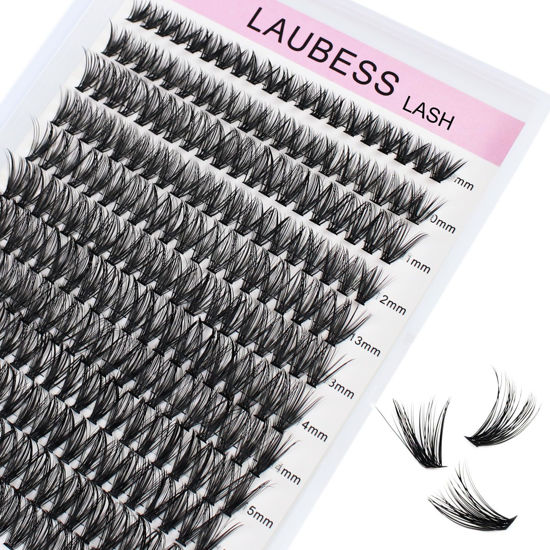 Picture of Lash Clusters DIY Eyelash Extensions 40D 0.05 Eyelash Clusters Mixed Tray Cluster Eyelash Extensions D Curl Cluster Lashes Natural Individual Lashes (40D-0.05D-9-16mm)