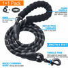 Picture of Ladoogo Reflective Dog Collar Padded with Soft Neoprene Breathable Adjustable Nylon Dog Collars for Small Medium Large Dogs (Small (Pack of 1), Black Collar+Leash)