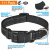 Picture of Ladoogo Reflective Dog Collar Padded with Soft Neoprene Breathable Adjustable Nylon Dog Collars for Small Medium Large Dogs (Small (Pack of 1), Black Collar+Leash)