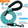 Picture of Ladoogo Reflective Dog Collar Padded with Soft Neoprene Breathable Adjustable Nylon Dog Collars for Small Medium Large Dogs (Small (Pack of 1), Blue Collar+Leash)