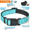 Picture of ladoogo Reflective Dog Collar Padded with Soft Neoprene Breathable Adjustable Nylon Dog Collars for Small Medium Large Dogs (Collar+Leash L Neck 19"-23.5", Blue)
