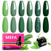 Picture of MEFA Green Gel Nail Polish, 6 Colors Green Glitter Nail Polish Gel Dark Avocado Sage Green Evergreen Sparkle Gel Polish Set Soak Off Nail Art DIY Salon Manicure Nail Art Holiday Gifts for Women
