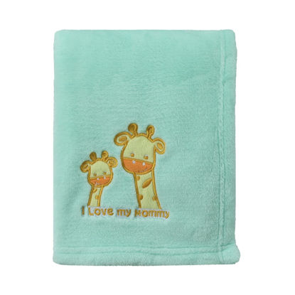 Picture of CREVENT 30''X40'' Light Cozy Plush Fluffy Warm Fleece Stroller Baby Blanket for Girls Boys Infant Toddler's Crib Cot Stroller - Green Giraffe
