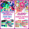 Picture of Teenitor Elastic Hair Ties, Hair Accessories for Girls, Colorful Baby Elatic Hair Bands Set with Hair Clips