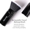 Picture of Makeup Brush Kabuki Face Brushes Retractable Travel Blush Brush Portable Flawless for Foundation, Powder Blush, Bronzer, Buffing, Liquid, Cream, Cruelty Free with Cover(Flat-Head)