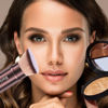 Picture of Makeup Brush Kabuki Face Brushes Retractable Travel Blush Kabuki Brush Portable Flawless for Foundation, Powder Blush, Bronzer, Buffing, Liquid, Cream, Cruelty Free with Cover(Brown)