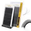 Picture of NAGARAKU W Shape Eyelash Extension 3D Volume Cluster Premade Fans Eye Lashes Faux Mink Matte Black Easy Fanning False Eyelashes (0.05mm C curl 13mm)