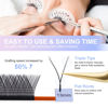 Picture of NAGARAKU 3 Tips Triple YYY Eyelash Extensions Supplies Y Lash Premade Fans 6D Russian Volume Y Shape Faux Black 12 Rows Cluster Pre Fanned Wispies Crisscross Eye Lashes(0.07mm D Curl 12mm)