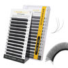 Picture of NAGARAKU W Shape Eyelash Extension 3D Volume Cluster Premade Fans Eye Lashes Faux Mink Matte Black Easy Fanning False Eyelashes (0.05mm D curl 9mm)