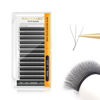 Picture of NAGARAKU 3D W Shape Eyelash Extension Supplies Natural Soft Volume 0.07mm L curl 8mm Premade Fans Faux Mink Matte Black Cluster Easy Fanning False Lashes