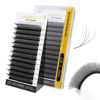 Picture of NAGARAKU W Shape Eyelash Extension 3D Volume Cluster Premade Fans Eye Lashes Faux Mink Matte Black Easy Fanning False Eyelashes (0.05mm C curl 14mm)