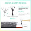 Picture of NAGARAKU Double Tips 4D W Eyelash Extensions Supplies Thick w lash 0.07mm D curl 11mm Premade Fans Russian Volume Faux Mink Matte 12 rows Cluster pre Fanned Eye Lashes