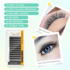 Picture of NAGARAKU Eyelash Extensions Cluster 3D W Shape Triple-core Volume Lashes Hand Woven Long Stem 0.07mm C Curl 9mm Matte Black Premade Fans Triple Tips False Eye Lash Extension