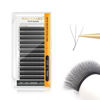 Picture of NAGARAKU 3D W Shape Eyelash Extension Supplies Natural Soft Volume 0.07mm L curl 9mm Premade Fans Faux Mink Matte Black Cluster Easy Fanning False Lashes