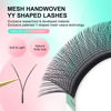 Picture of NAGARAKU YY Eyelash Extensions Supplies Y Shape Lash Premade 4D Easy Fan Russian Volume Cluster Faux Mink Matte 12 rows pre Fanned Wispies Crisscross Eye Lashes(0.07mm LU curl 14mm)