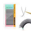 Picture of NAGARAKU YY Eyelash Extensions Supplies Premade Fans 4D Easy Fan Russian Volume Cluster Faux Mink Matte 12 rows pre Fanned Wispies Crisscross Eye Lashes(0.07mm LU curl 8mm)