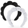 Picture of Ztomine Spa Headbands, Set of 2 - Terry Cloth Headband for Washing Face or Facial, Puffy Makeup Headbands for Face Washing, Mask, Skin Treatment - 1 White & 1 Black