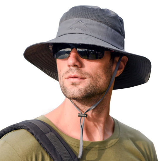 Picture of Sun Hats for Men Women Fishing Hat UPF 50+ Breathable Wide Brim Summer UV Protection Hat
