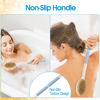 Picture of Backski Back Scrubber Anti Slip for Shower,Shower Brush Long Handle with Stiff and Soft Bristles,Body Exfoliator for Bath or Dry Brush(Blue)