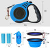 Picture of LIEVUIKEN Retractable Dog Leash Automatic Telescopic Tractor Dog Tape, Pet Tape 10/16 FT Durable and Convenient, with Folding Bowl, Dispenser, Rubbish Bags, Suitable for Small and Medium Dogs