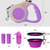 Picture of LIEVUIKEN Retractable Dog Leash Automatic Telescopic Tractor Dog Tape, Pet Tape 10/16 FT Durable and Convenient, with Folding Bowl, Dispenser, Rubbish Bags, Suitable for Small and Medium Dogs